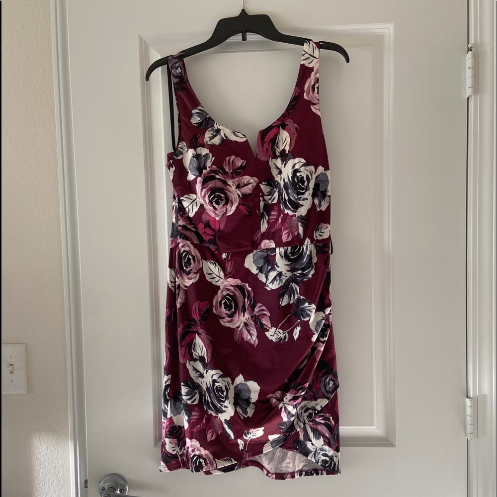 Semi-Formal Maroon Satin Dress